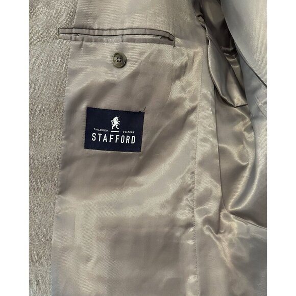 Stafford Men’s Sport Coat Signature Classic Fit Linen Blend Blazer size 48R - Picture 2 of 7